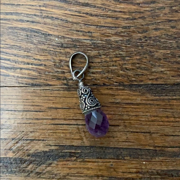 Amethyst Crystal and Sterling Pendant - Picture 1 of 1